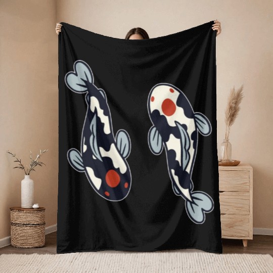 Koi Fish Throw Blankets