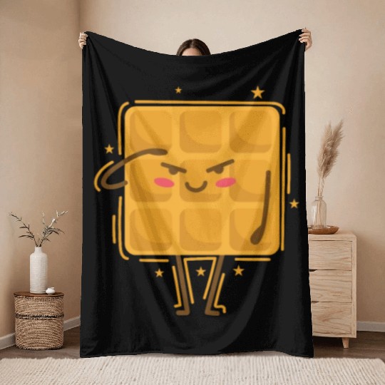 Waffle salutes Pastry Snack Throw Blankets