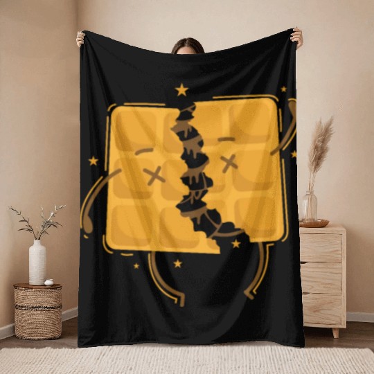 filled Waffle Dough Pastry Baker Snack Throw Blankets