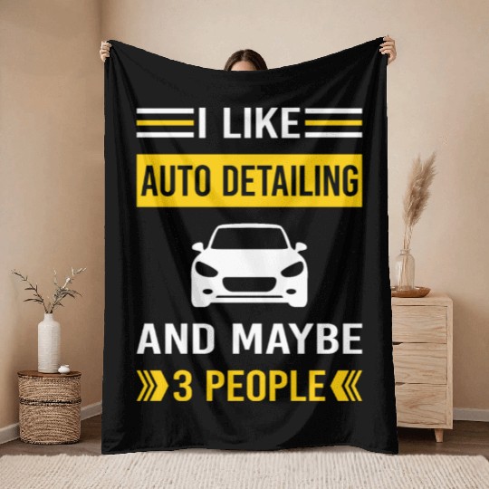 3 People Auto Detailing Car Detail Detailer Throw Blankets