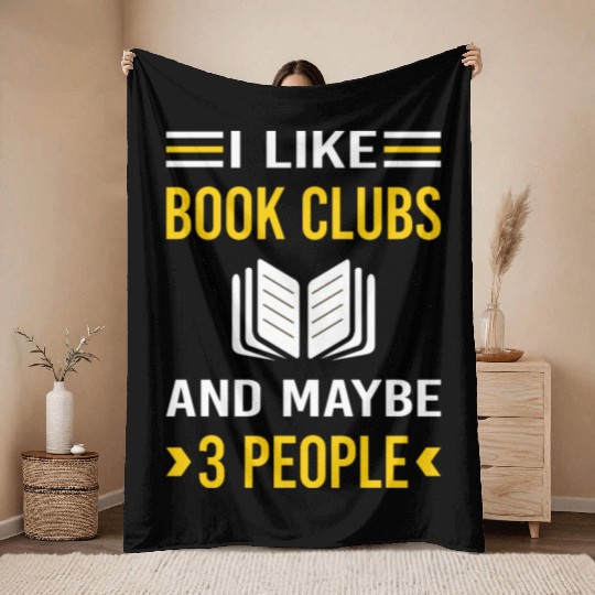 3 People Book Club Read Reader Reading Books Throw Blankets