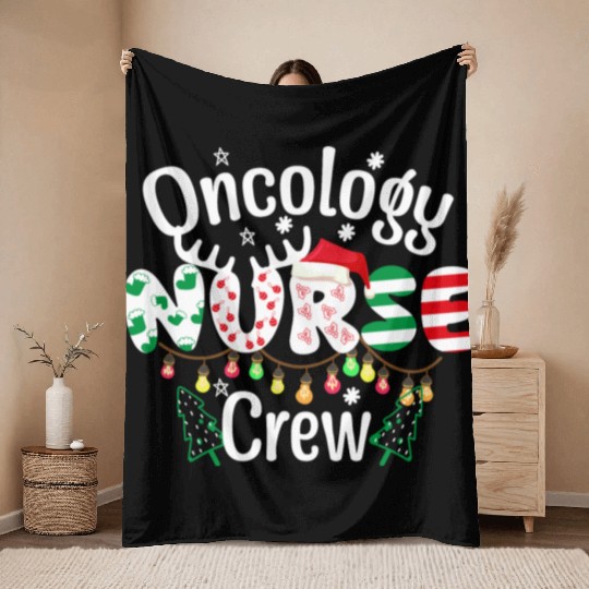 One merry Oncology Nurse Christmas Throw Blankets