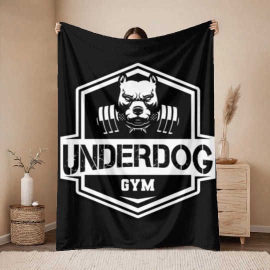 Pittbull - Underdog GYM Throw Blankets