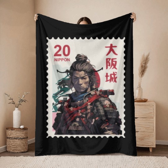 Brave Samurai Throw Blankets