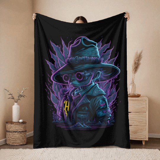 Black friday mouse Throw Blankets