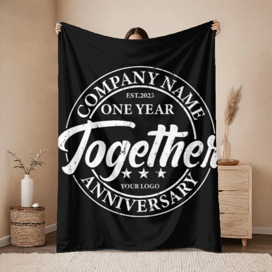 Company 20th Year Anniversary Throw Blankets Design 01