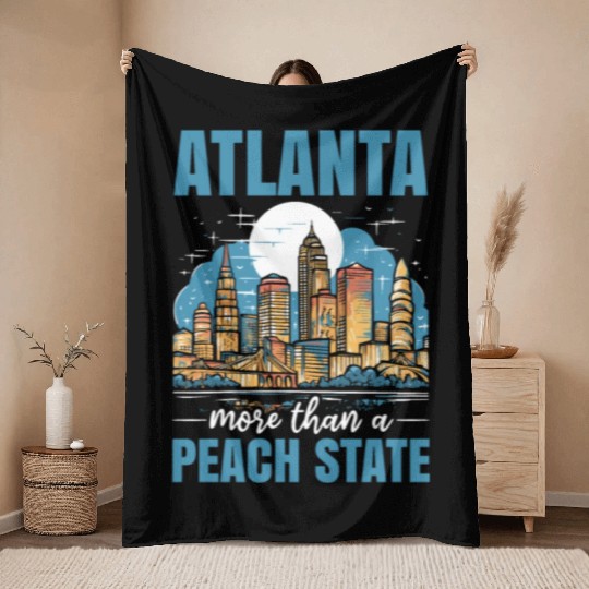 Atlanta City Georgia USA America United States Throw Blankets