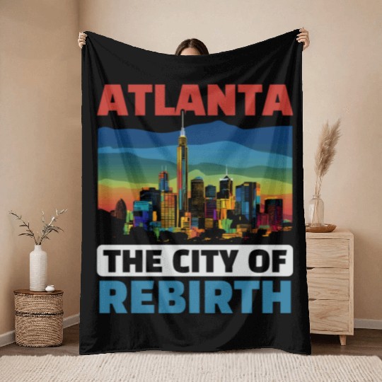 Atlanta City Georgia USA America United States Throw Blankets