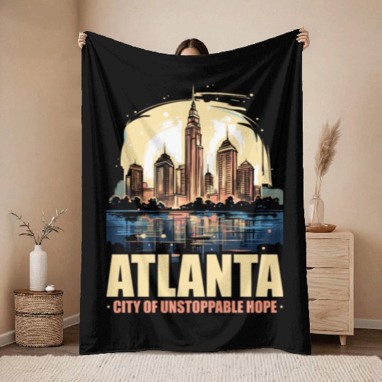 Atlanta City Georgia USA America United States Throw Blankets