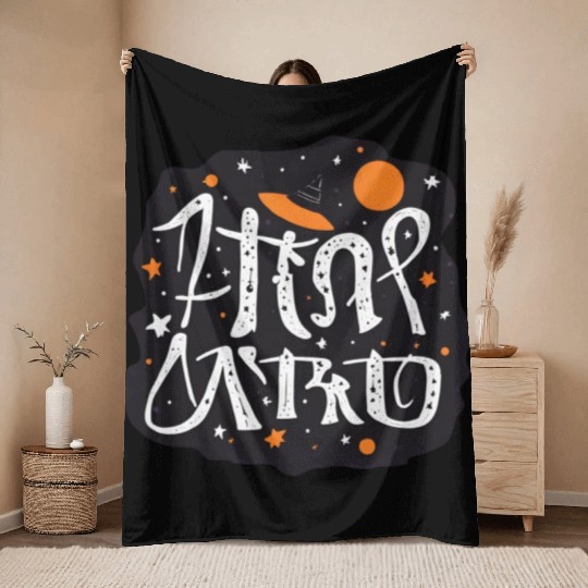 Astro Halloween Throw Blankets
