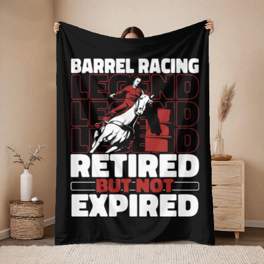 Horse Barrel Racing Retired Throw Blankets