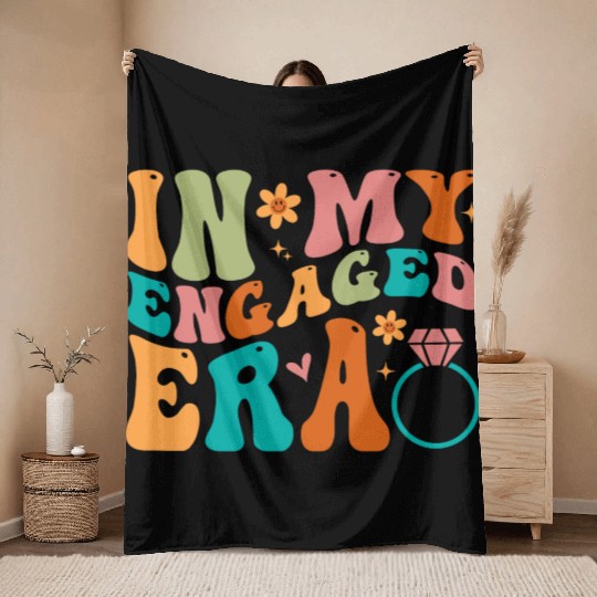In My Engaged Era Fiance Engagement Future Bride M Throw Blankets