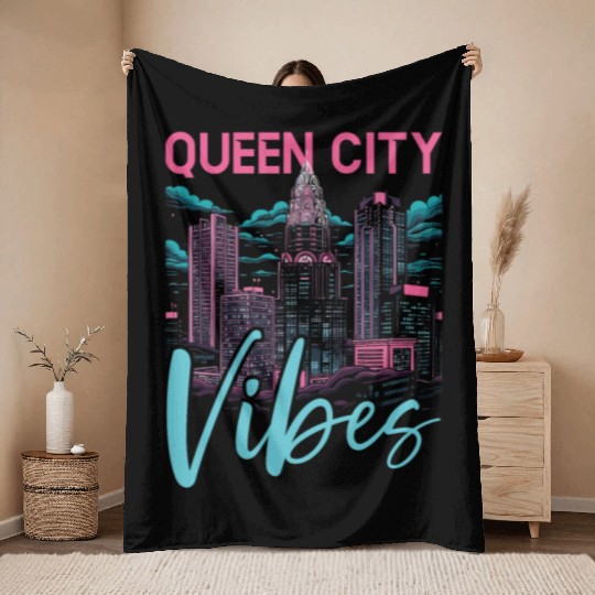 Charlotte North Carolina USA America United States Throw Blankets