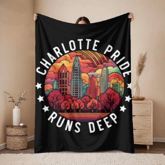 Charlotte North Carolina USA America United States Throw Blankets
