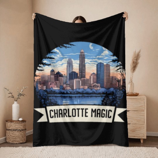 Charlotte North Carolina USA America United States Throw Blankets