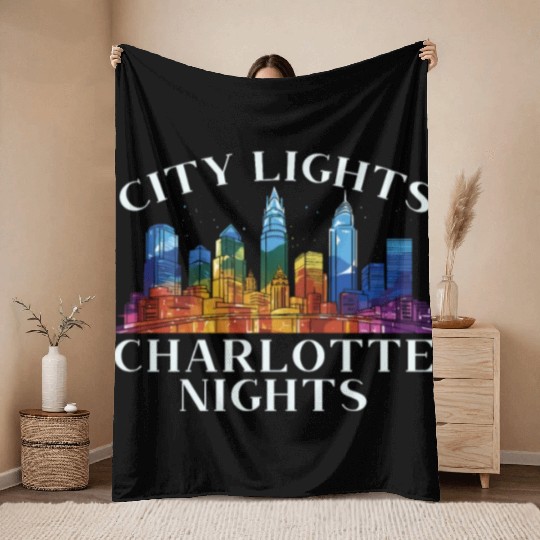 Charlotte North Carolina USA America United States Throw Blankets