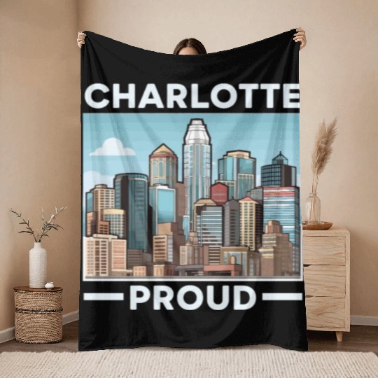 Charlotte North Carolina USA America United States Throw Blankets