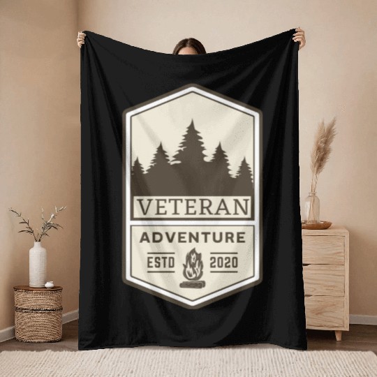 veteran adventure Throw Blankets