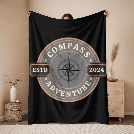 compass adventure Throw Blankets