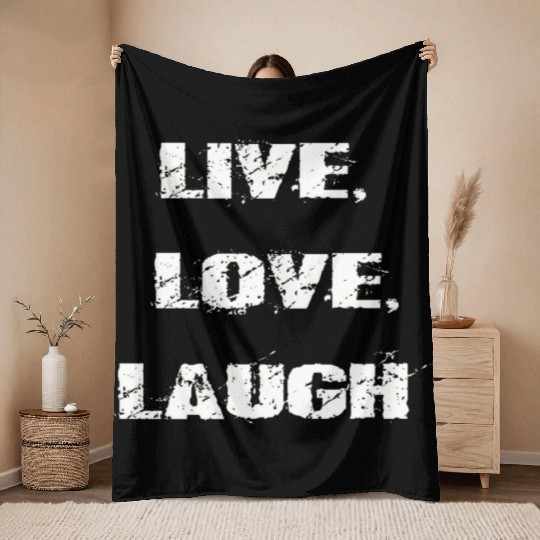 live love laugh Throw Blankets