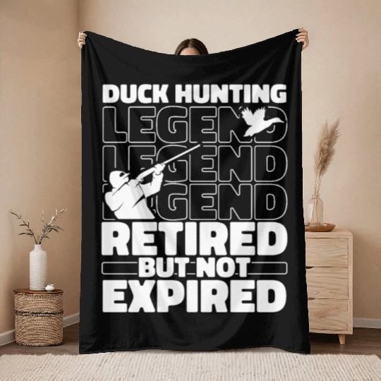 Duck Hunting Retired Throw Blankets