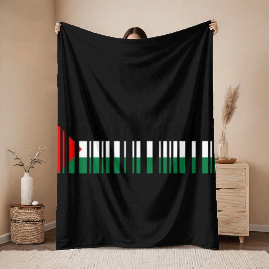 Made in Bethlehem Barcode Palestine Flag for Pales Throw Blankets