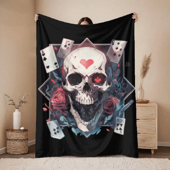 Poker Poker Player Casino Card Card Game Poker Throw Blankets