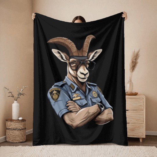 Police Capricorn Throw Blankets