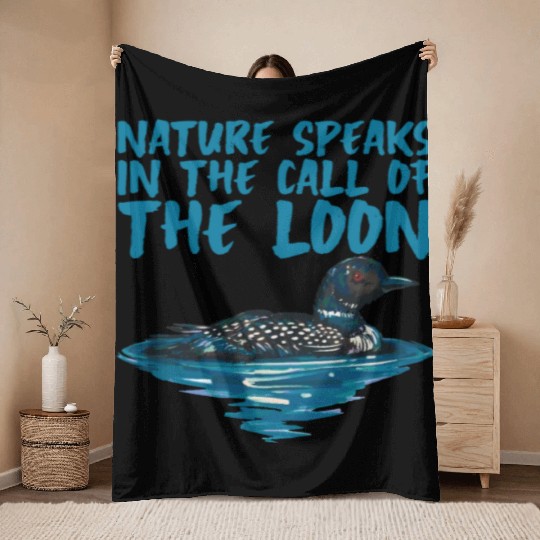 Nature Speaks In The Call Of The Loon 2 Throw Blankets