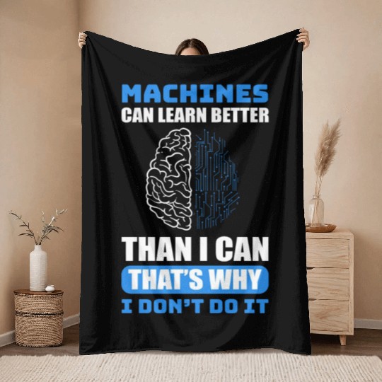 Data Computer Programmers AI Prompt Engineer Throw Blankets
