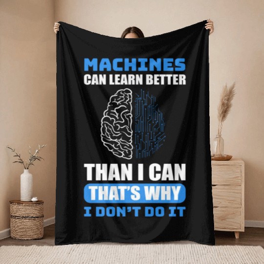 Data Computer Programmers AI Prompt Engineer Throw Blankets
