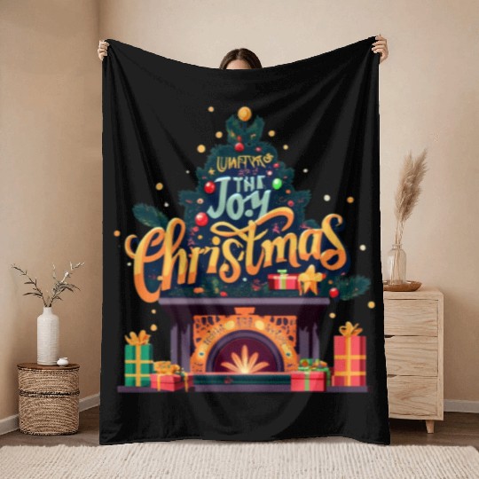 The Joy Christmas Throw Blankets
