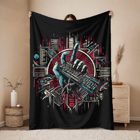 Freedom trough the Keyboard Gaming Throw Blankets