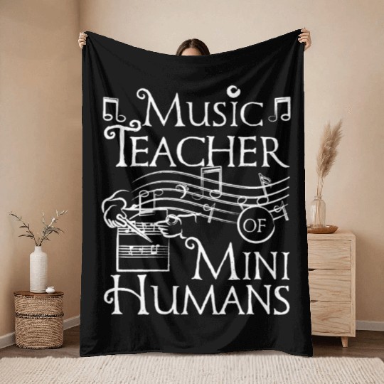 Music teacher of mini humans Throw Blankets