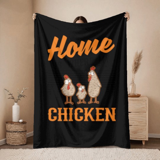 Chickens Home Farmer Chicken Throw Blankets