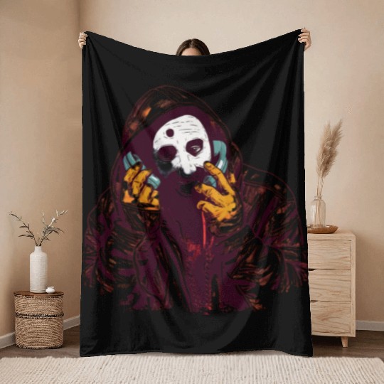 Ghostface Phone Call Throw Blankets
