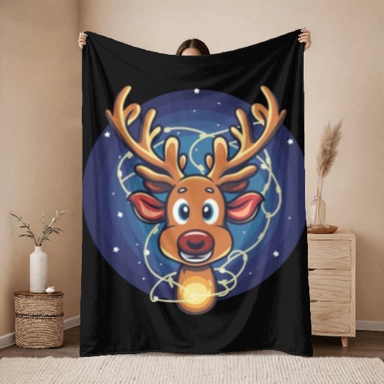 Christmas Deer - Spread Holiday Cheer! Throw Blankets