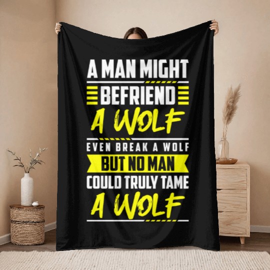 Wolf Mysticism Full Moon Throw Blankets