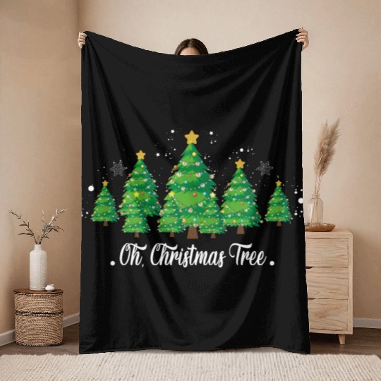 Oh Christmas Tree, Family Matching Christmas Throw Blankets