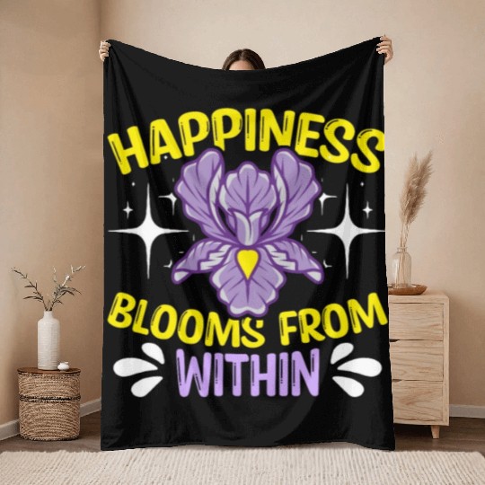 Orchids Happiness Blooms From Within Orchid Grower Throw Blankets
