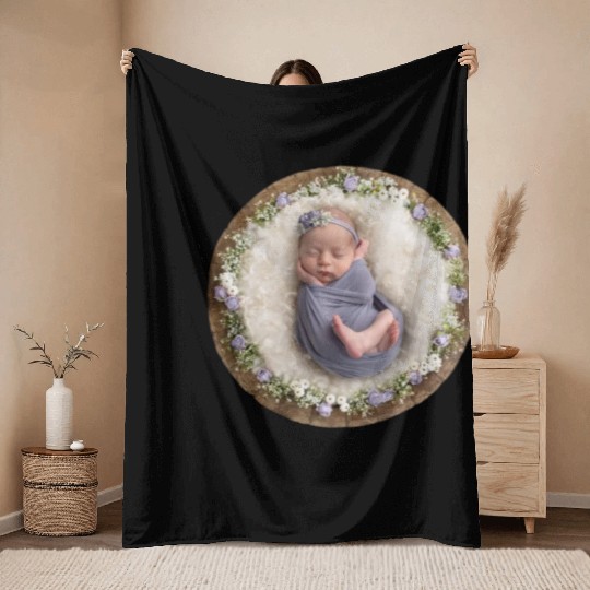 Lavender newborn girl pictures Throw Blankets