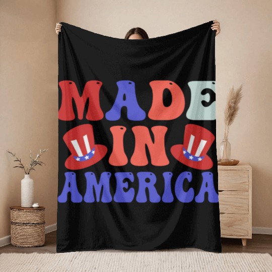 made in america Throw Blankets