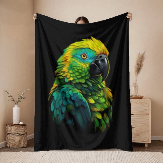 Macaw Parrot for a Bird Lover Animal Lover Throw Blankets