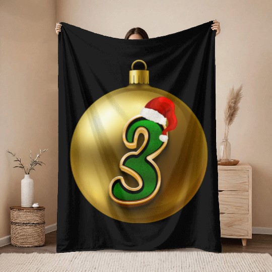 3rd Xmas Party - Age Number Three Years Throw Blankets