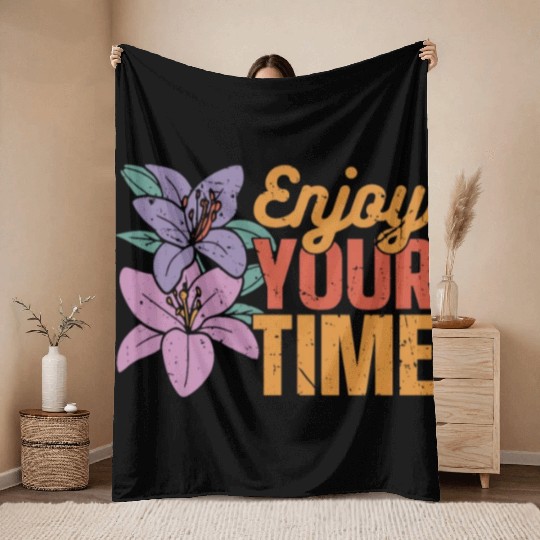Orchids Enjoy Your Time Orchid Flower Gardening Throw Blankets