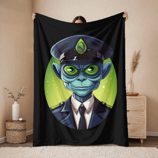 Alien policeman Throw Blankets