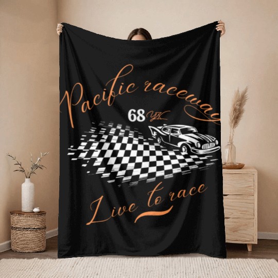 Pacific raceway, live to race Throw Blankets