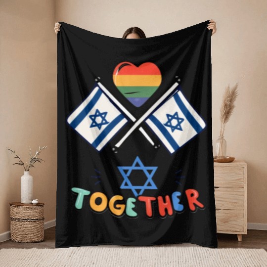 LGBTQ community STANDS WITH ISRAEL Throw Blankets