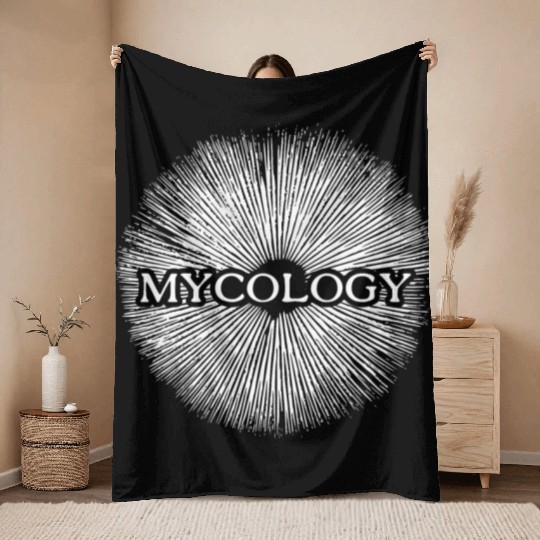 Mycology - The science of fungi (white) Throw Blankets