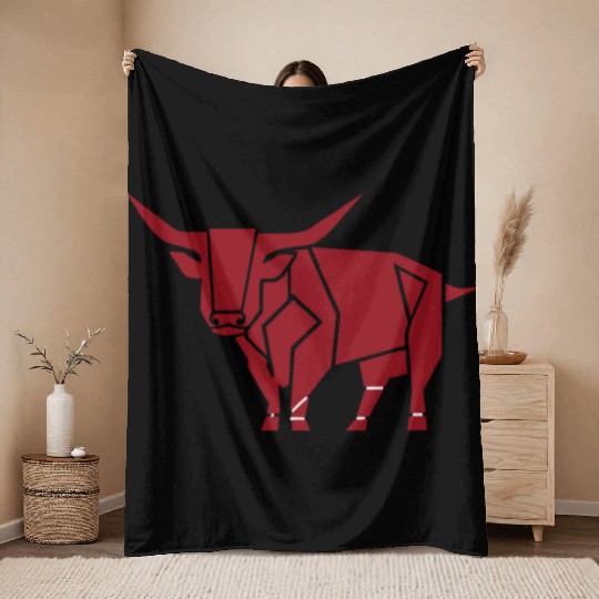 Courageous Bull Heart Throw Blankets